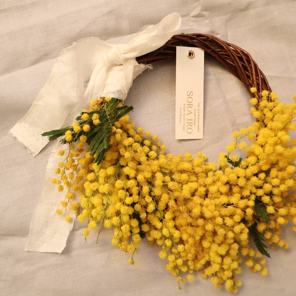 ミモザのハーフリース ドライフラワー SORAIRO88888 通販