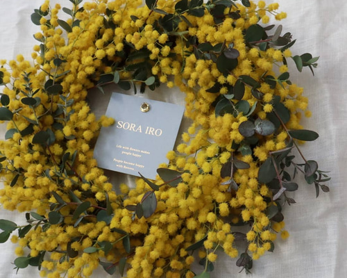 ミモザリース ドライフラワー SORAIRO88888 通販 8533787｜Creema