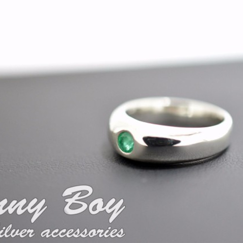 天然石エメラルドのシルバーリング Silver925 指輪・リング Funnyboy  