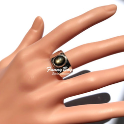 B) ブラックスターサファイアのシルバーリング 2.25ct 指輪