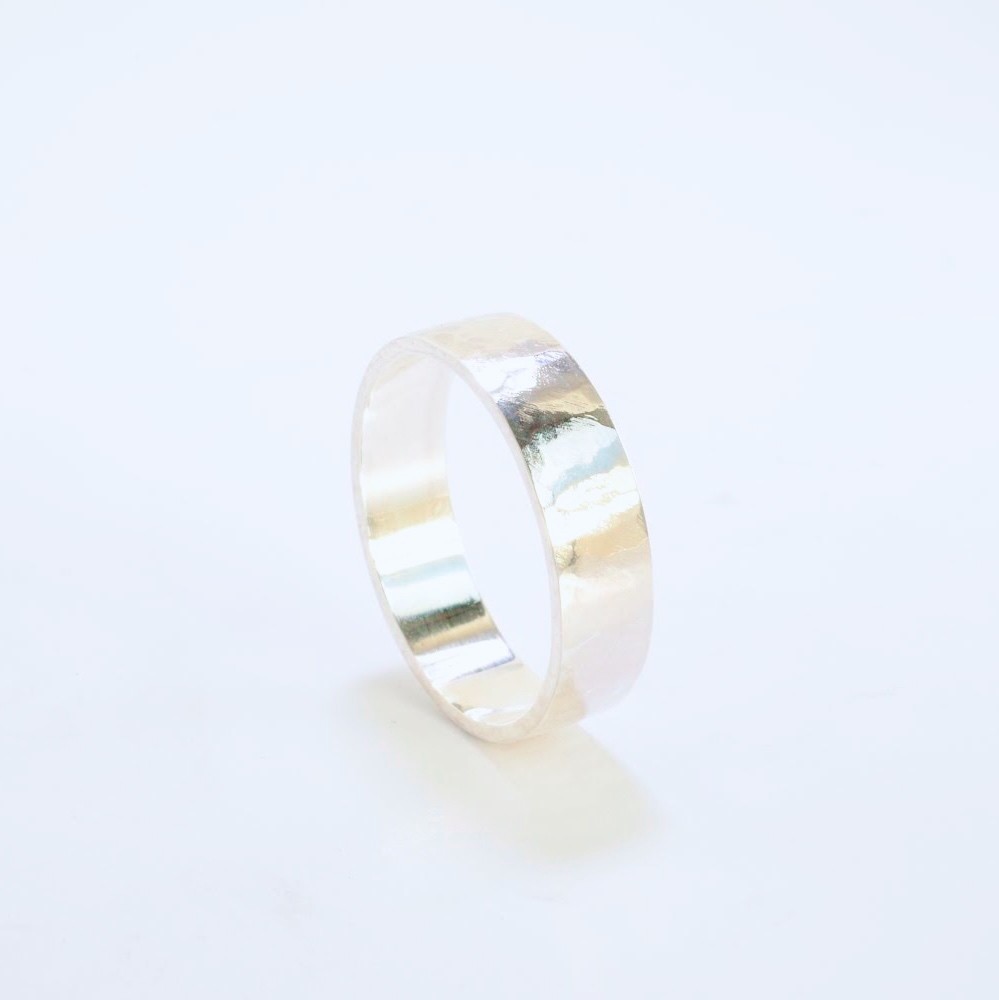 槌目のシルバーリング Type②　霞　24KGP加工対応品☆