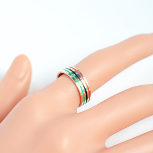 シンプルリング 和風「歌舞伎 定式幕カラー 市村座 森田座」 指輪  