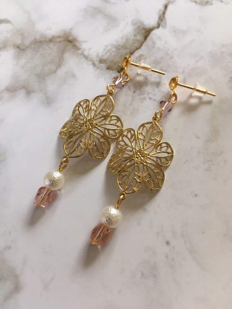 【ALDO】華やか☆立体・お花☆Petaldream☆モチーフ・ピアス 凛 RIN キャッチ ボディピアス 大きめ 桜 花 フラワー カスタム