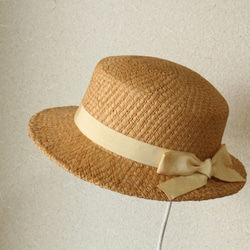 boater hat [hinoki] 57cm　麦わら帽子　夏の帽子　 3枚目の画像