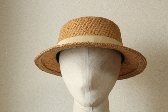 boater hat [hinoki] 57cm　麦わら帽子　夏の帽子　 6枚目の画像