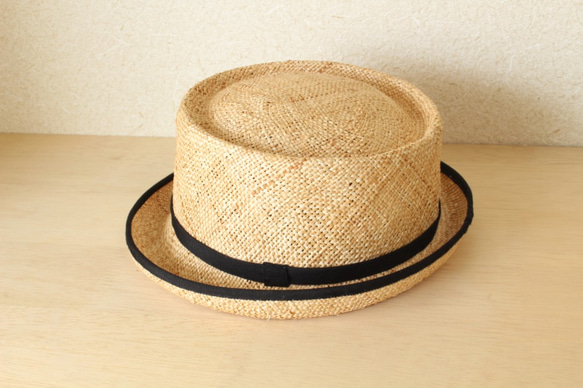 porkpie hat [bao] 57.5cm　麦わら帽子　夏の帽子 2枚目の画像
