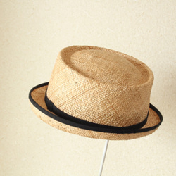 porkpie hat [bao] 57.5cm　麦わら帽子　夏の帽子 1枚目の画像