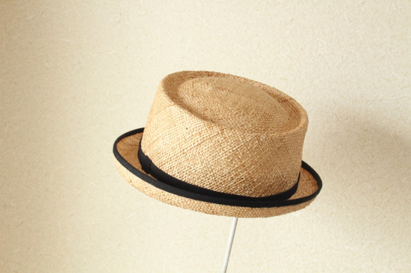 porkpie hat [bao] 57.5cm　麦わら帽子　夏の帽子 1枚目の画像