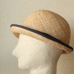 piping bouler hat [bao]gray 57.5cm　麦わら帽子　夏の帽子 3枚目の画像