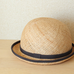 piping bouler hat [bao]gray 57.5cm　麦わら帽子　夏の帽子 5枚目の画像
