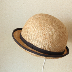 piping bouler hat [bao]gray 57.5cm　麦わら帽子　夏の帽子 8枚目の画像