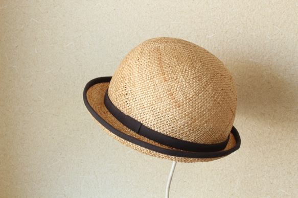 piping bouler hat [bao]gray 57.5cm　麦わら帽子　夏の帽子 8枚目の画像