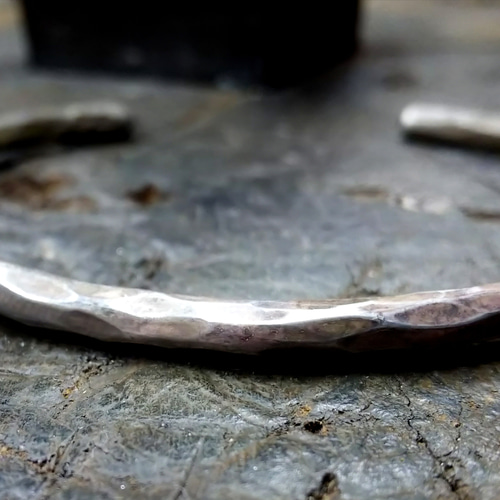 純銀 バングル アンティーク仕上げ シルバー ブレスレット バングル