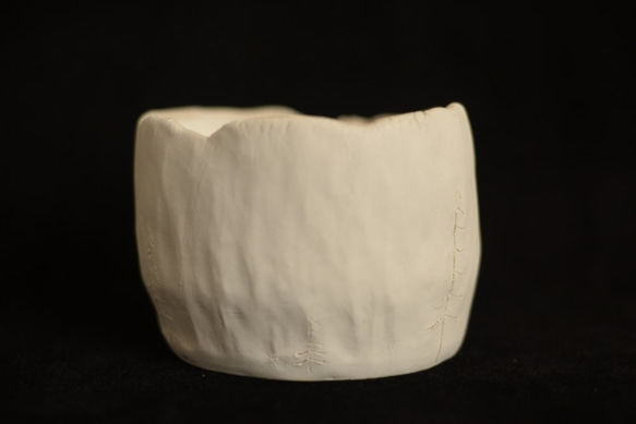 素焼き風のハンドメイドの植木鉢(プランター)　白 2枚目の画像