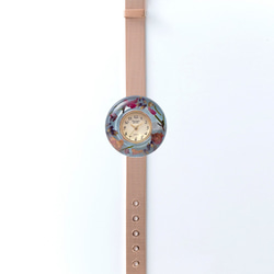 花手錶（表圈D1B，玫瑰金皮帶） 第1張的照片
