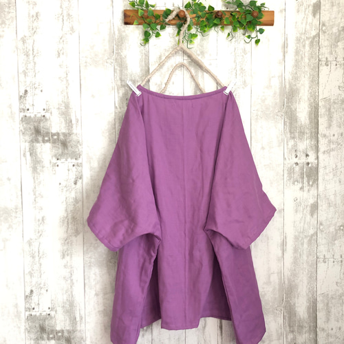 夏ふんわり紫色ダブルガーゼゆったりドルマンTシャツブラウス ブラウス