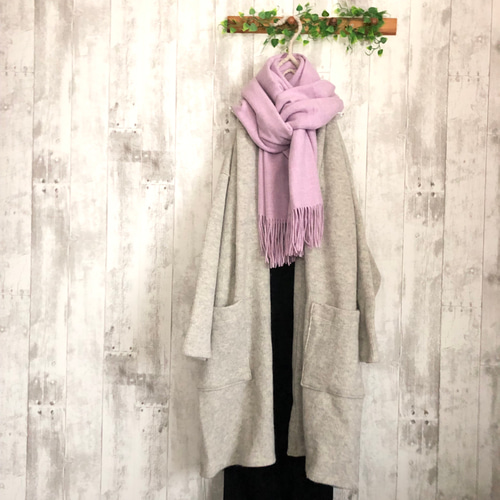 AURORAシルク50％カシミヤ50% ストール　極美品 きれい色 ラベンダー AURORAシルク50％カシミヤ50% ストール 極美品 きれい色