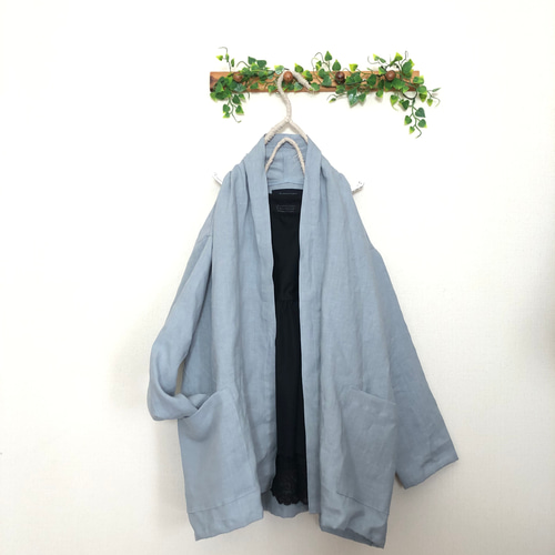 美品 バルバル bulbul リネン100ロングコート 日本製 ローブ