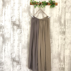夏バイカラー2色ニットギャザースカート 6枚目の画像