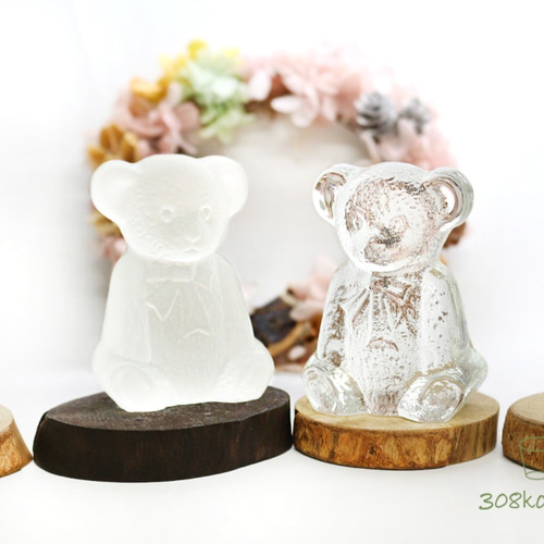 ガラスのテディベア【クリア／フロスト】 その他雑貨 308硝子工房 通販