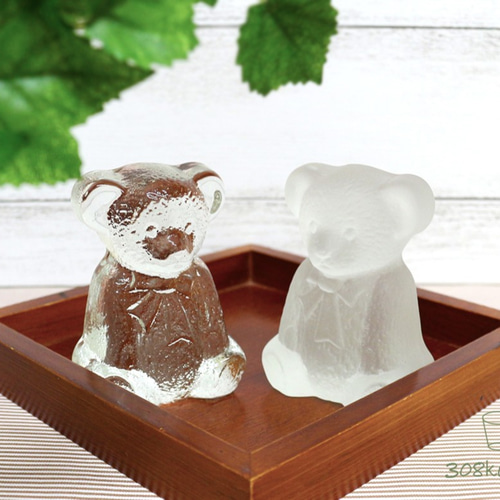 ガラスのテディベア【クリア／フロスト】 その他雑貨 308硝子工房 通販