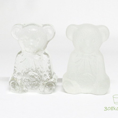 ガラスのテディベア【クリア／フロスト】 その他雑貨 308硝子工房 通販