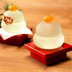 しっとりガラスの鏡餅 赤 11枚目の画像