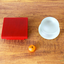 しっとりガラスの鏡餅 赤 4枚目の画像