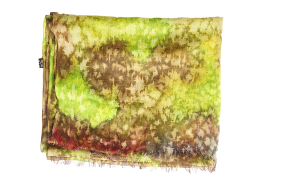 「Creema限定 春の福袋」軽い大判 薄100％ウール手描きストール KAMIKA HANDCARAFTED 4枚目の画像