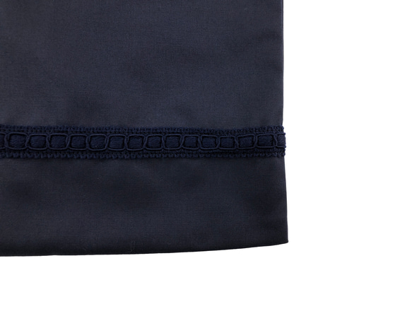 [お受験・入園入学バッグ・サイズ変更も] シックな体操服袋▫️濃紺ウールブレード◽️スクエア柄 3枚目の画像