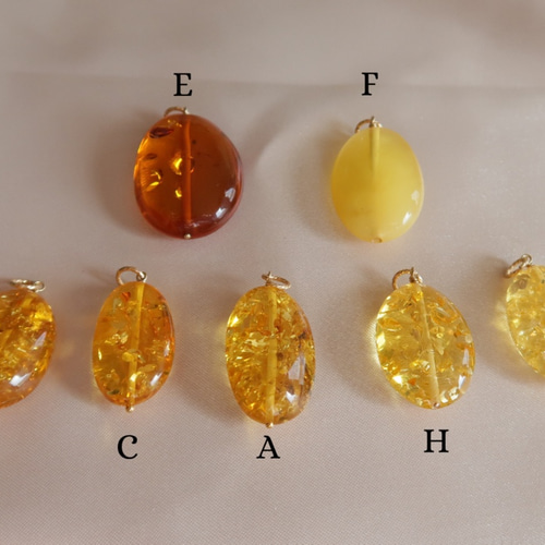 美しいバルト海産《天然琥珀》ナチュラルカットK14GF一粒ネックレス