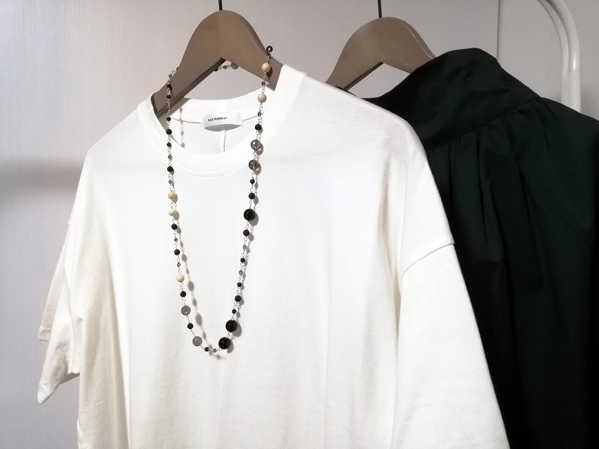 【いろいろアレンジ】スモーキークォーツの天然石ロングネックレス 大粒スモーキークォーツとオニキスのロングネックレス 天然石