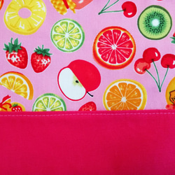 カラフルフルーツの給食袋♡コップ袋／ピンク 4枚目の画像