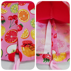 カラフルフルーツの給食袋♡コップ袋／ピンク 5枚目の画像