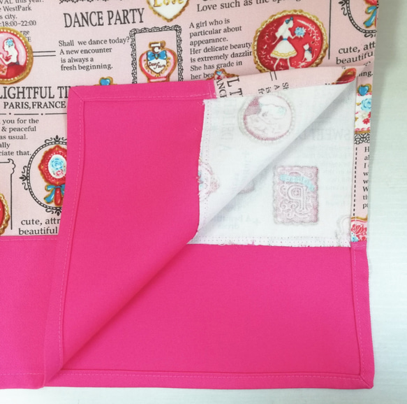 給食セット♡プリンセスの給食袋＆ランチョンマット(40☓60)／ピンク 4枚目の画像