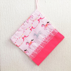 給食セット♡メリーゴーランドの給食袋＆ランチョンマット(40☓60)／ピンク 3枚目の画像