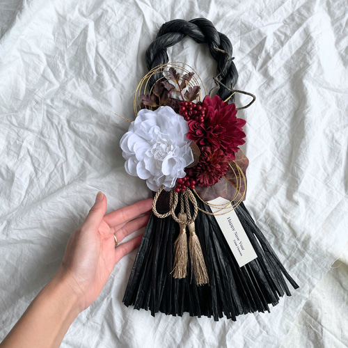 一点もの creema限定 お正月飾り シックで大人なお飾り シンプル 紅白