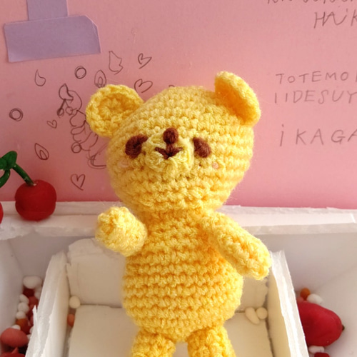 あみぐるみ 黄色くまちゃん あみぐるみ ポポリル 通販 11218662
