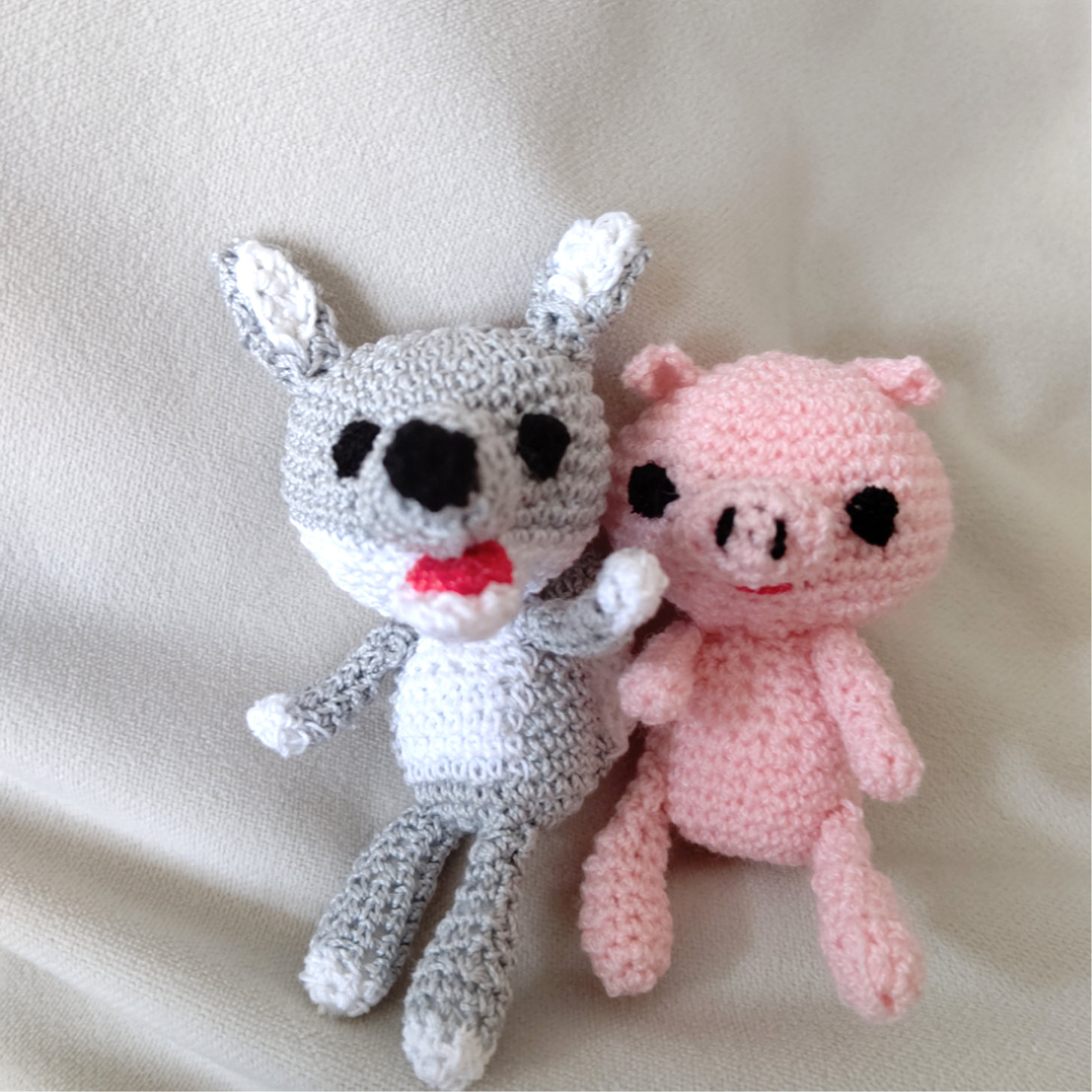 あみぐるみ 仲良し ブタちゃんとオオカミくん あみぐるみ