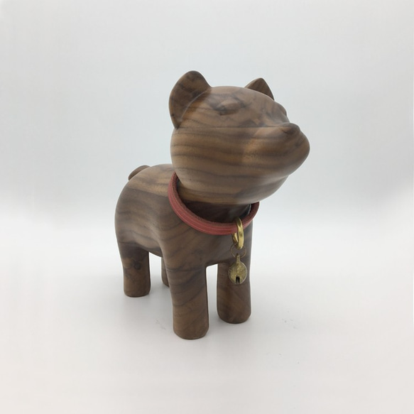 木製の犬の人形、人形秋田 2枚目の画像