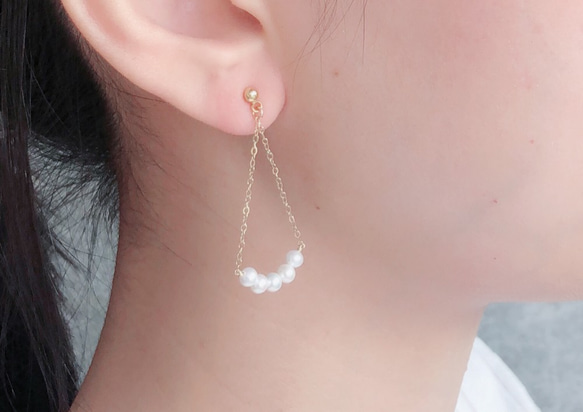 【Swing】日本Akoya pearl天然珍珠14K耳環 第4張的照片