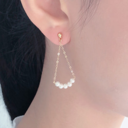 【Swing】日本Akoya pearl天然珍珠14K耳環 第5張的照片