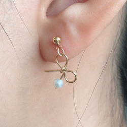 【Knot】日本Akoya pearl天然珍珠14K耳環 第5張的照片