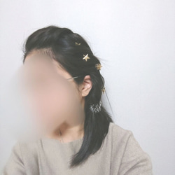 5ピースセット　星の ヘア コイル　ツイストヘアクリップ 4枚目の画像