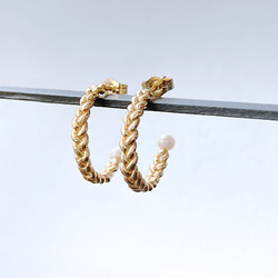 地金＊プラチナ【5×10mm 月甲フープピアス】Pt900刻印入 日本製