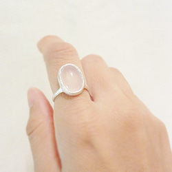 ピンクカルセドニーのリング【omamori ring＜Pink chalcedony＞】 1枚目の画像