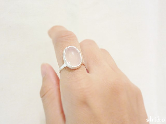 ピンクカルセドニーのリング【omamori ring＜Pink chalcedony＞】 1枚目の画像