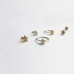 凛と輝く1つ星イヤリング【star earring(gd)】 7枚目の画像