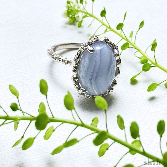 ブルーレースアゲートのリング【Melty ring＜Blue lace agate＞】 1枚目の画像