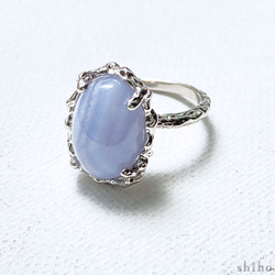 ブルーレースアゲートのリング【Melty ring＜Blue lace agate＞】 2枚目の画像